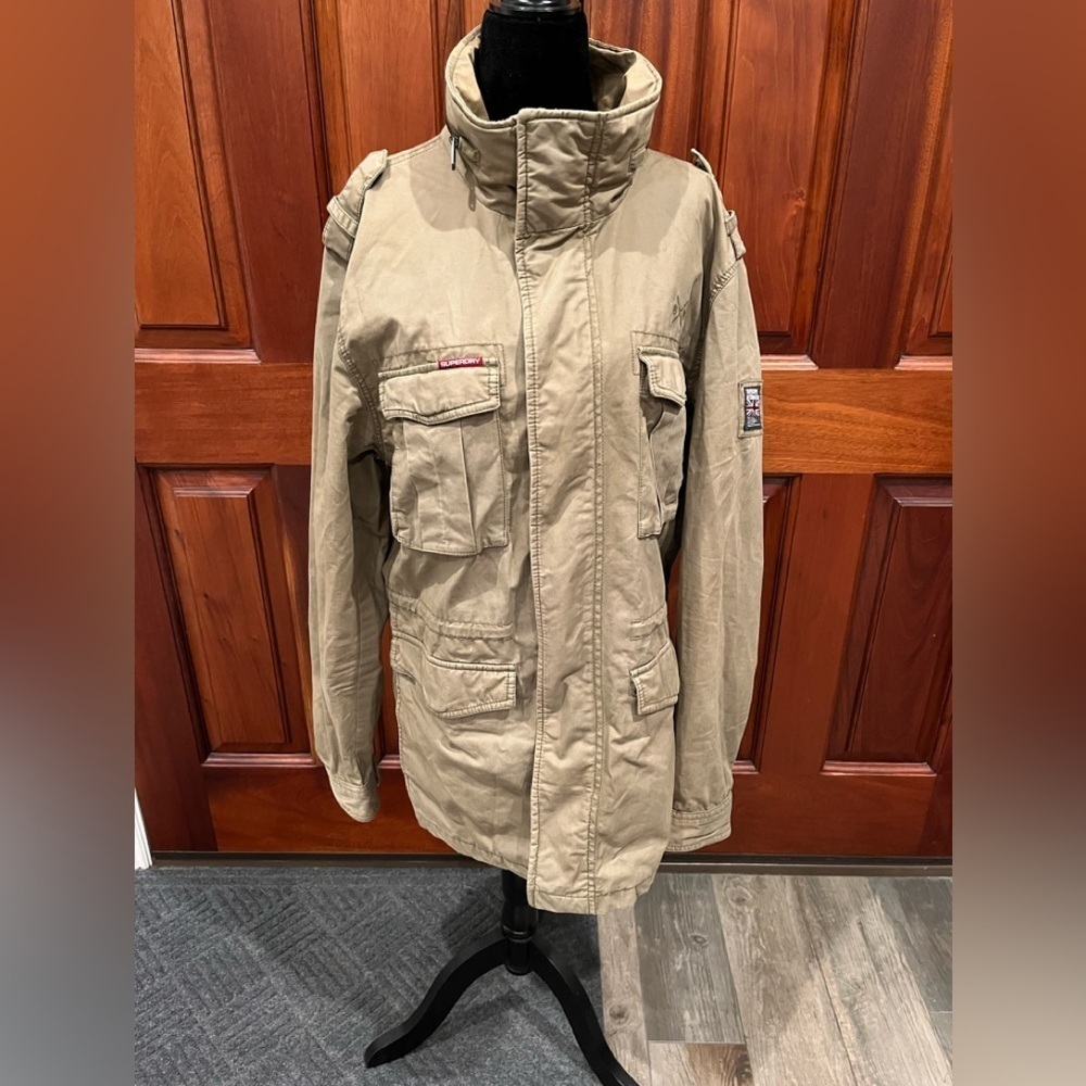 THE ROOKIE BY SUPER DRY MILITARY British Design Khaki JACKET WOMENS SZ Large